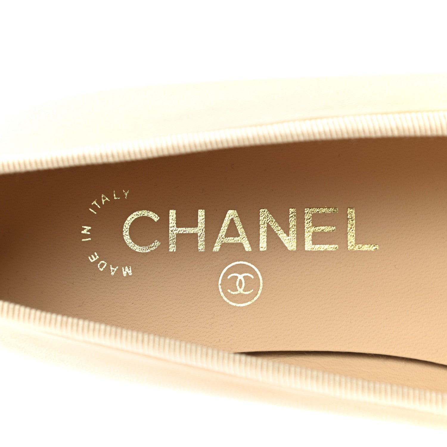 Chanel Lambskin Cap Toe Ballerina Flats 37 Beige Black 7 of 9