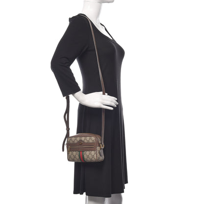 Gucci GG Supreme Monogram Web Mini Ophidia Shoulder Bag Brown 2 of 12
