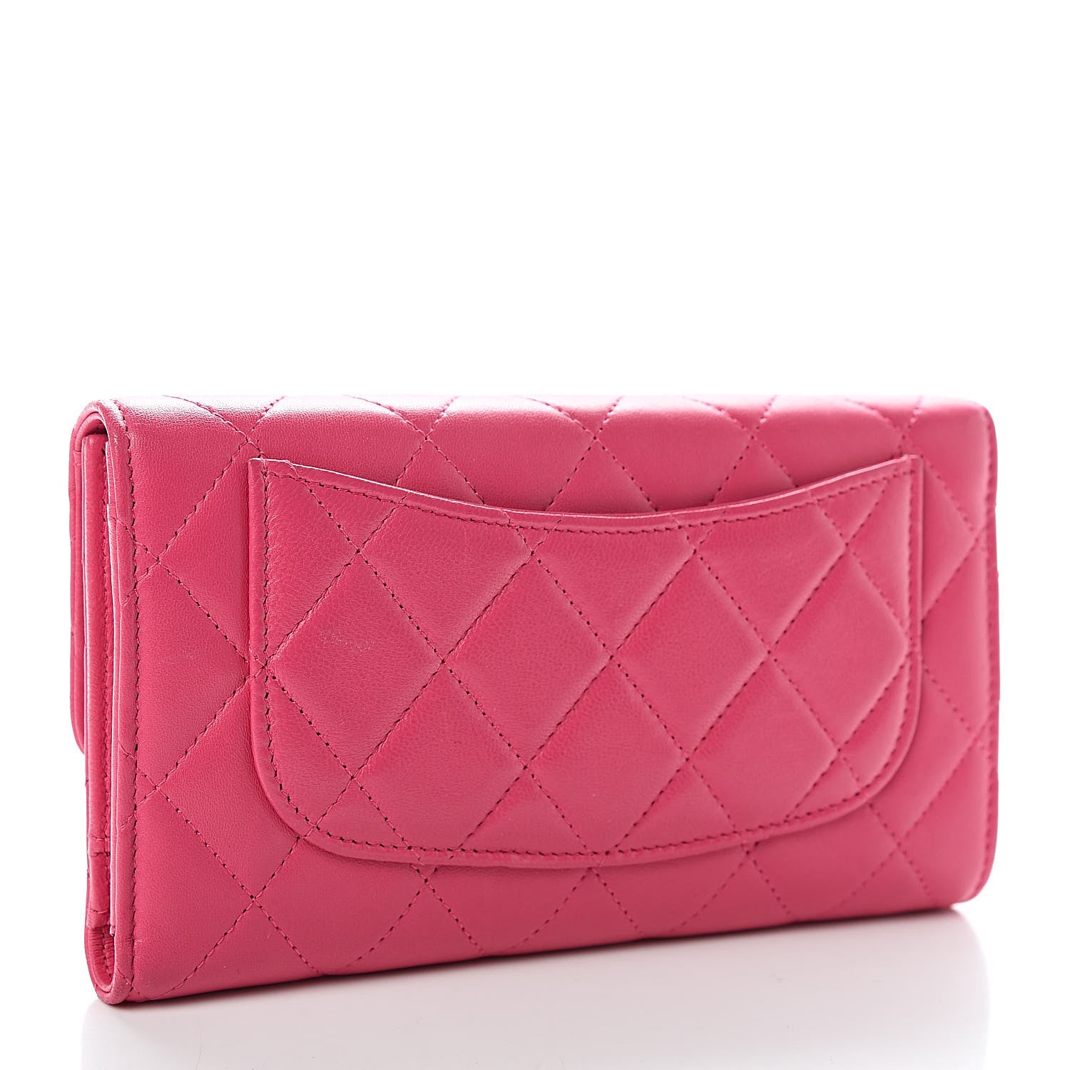 Chanel Lambskin Quilted Large Flap Wallet Pink 3 of 8