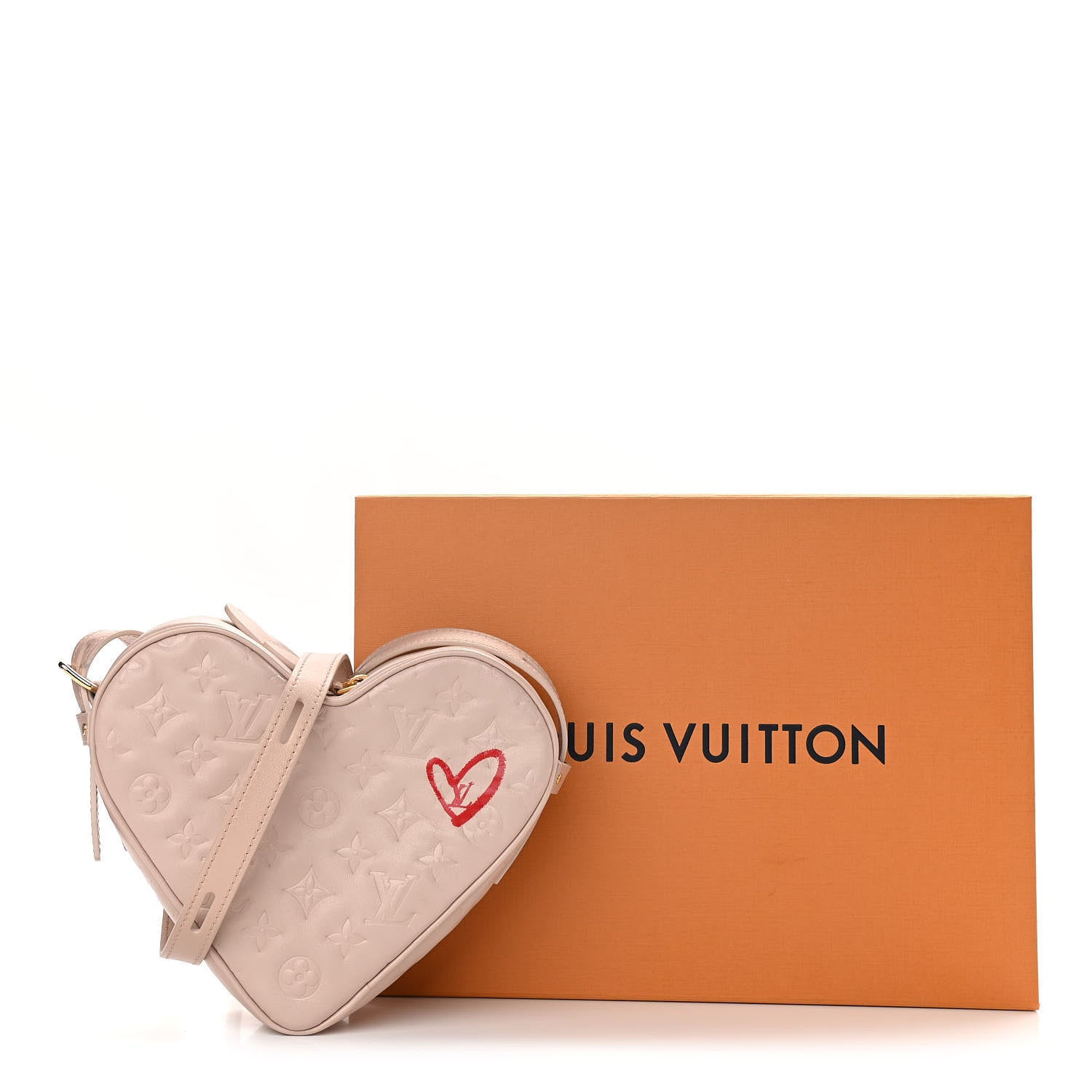 Louis Vuitton Lambskin Embossed Monogram Fall In Love Sac Coeur Light Pink 10 of 10