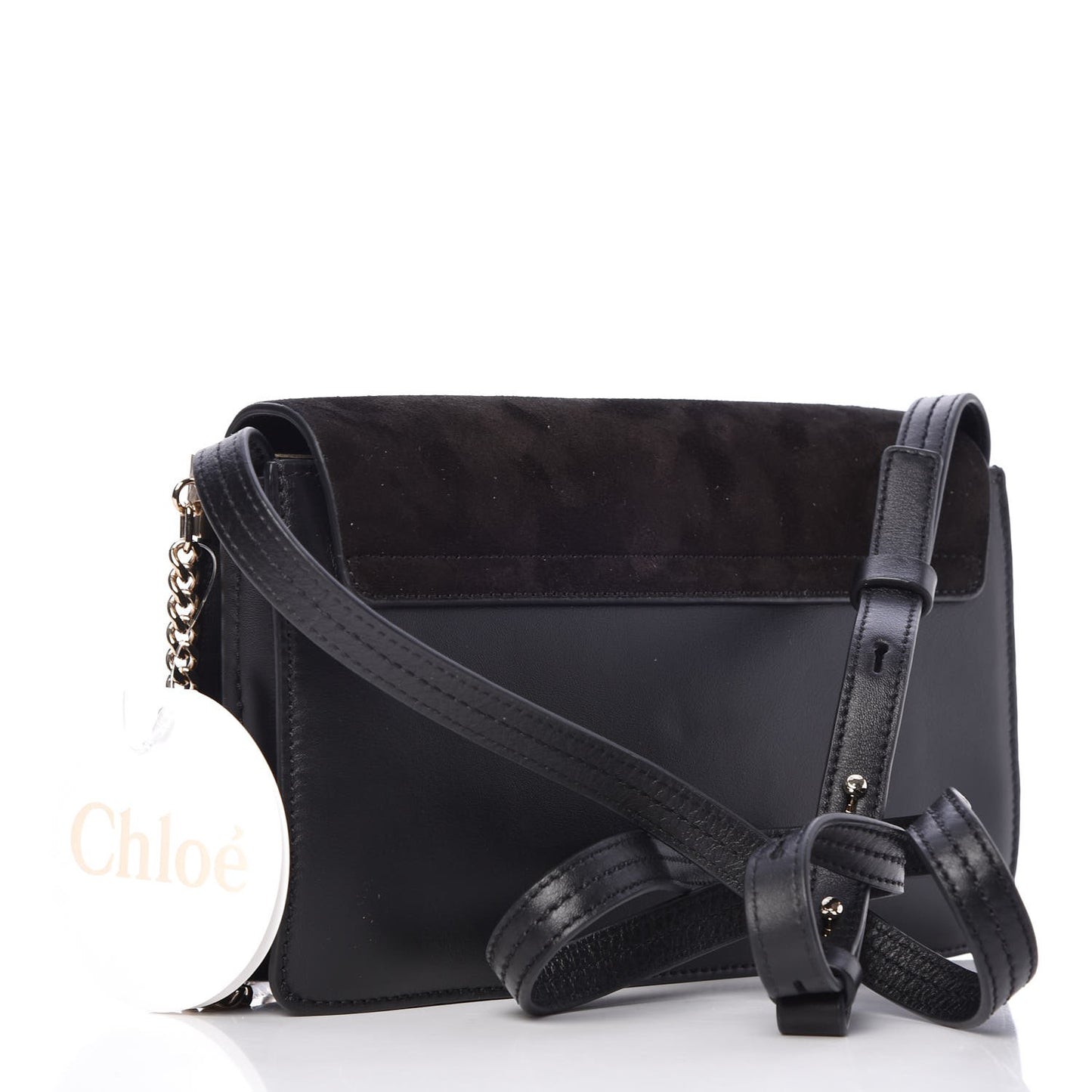 Suede Calfskin Small Faye Shoulder Bag Black