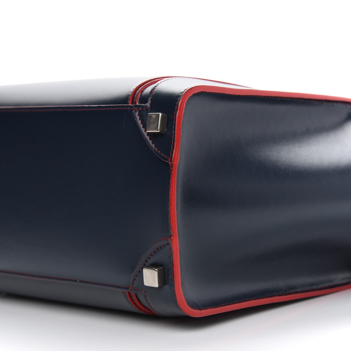 Satin Debossed Calfskin Micro Luggage Navy Blue
