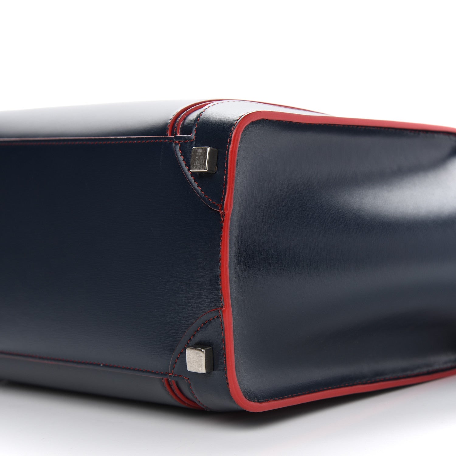 Celine Satin Debossed Calfskin Micro Luggage Navy Blue 9 of 9