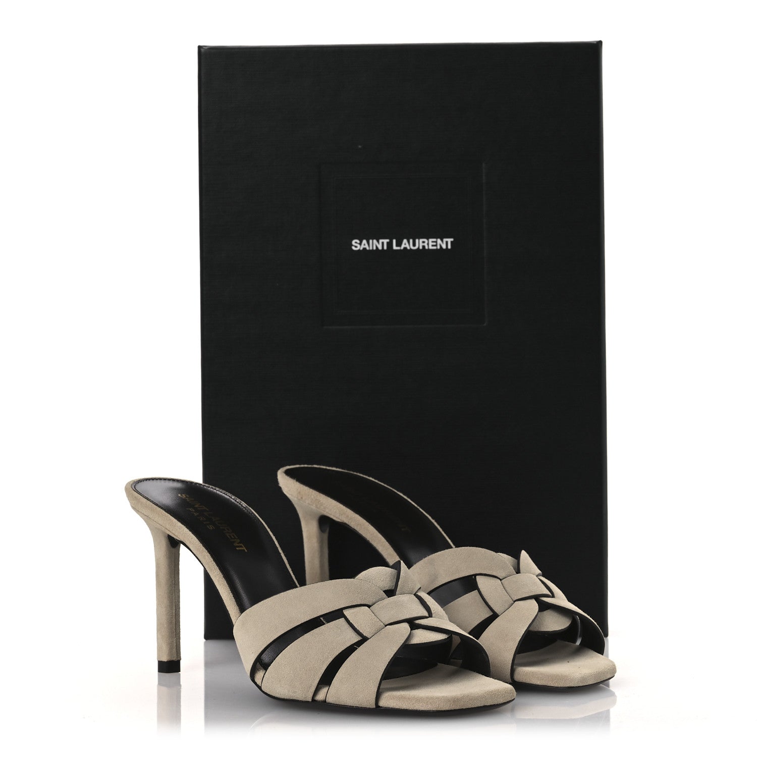 Saint Laurent Suede Tribute 85 Slide Sandals 37.5 Sand 13 of 13