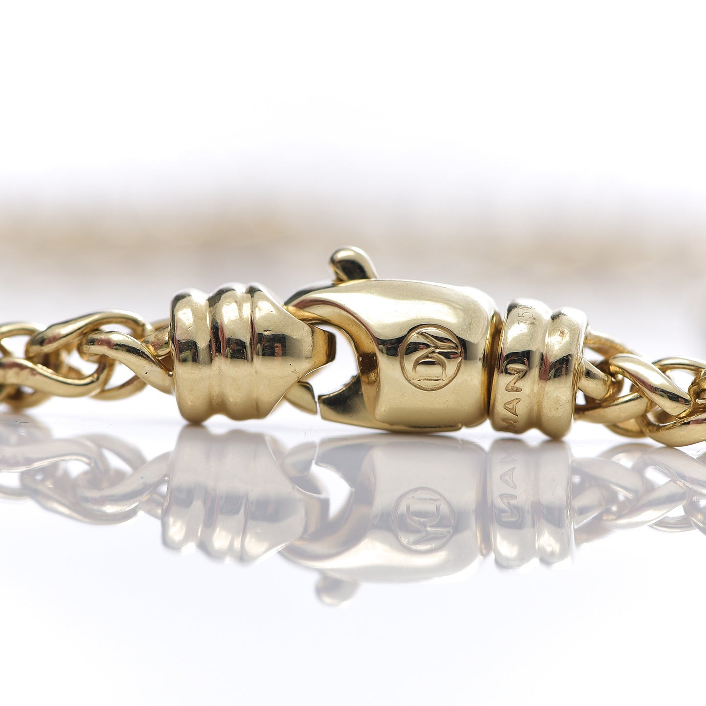 18K Yellow Gold 4mm Wheat Chain Necklace 16