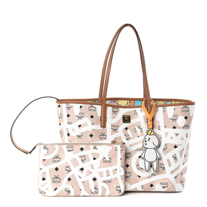 MCM X Eddie Kang Visetos Medium Reversible Shopper Tote Natural 1 of 17