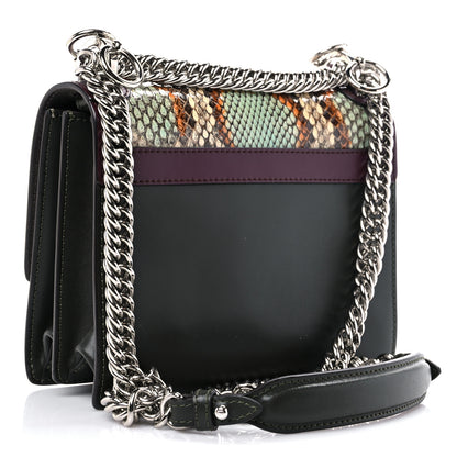 Fendi Snakeskin Vitello Liberty Studded Small Kan I Shoulder Bag Arancio Turchese Pallido Multicolor 2 of 10