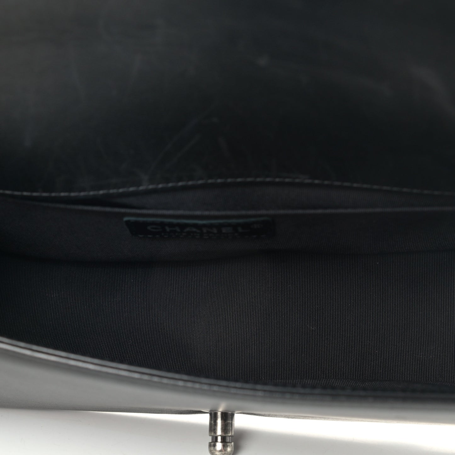 Lambskin Quilted Medium Boy Flap Black