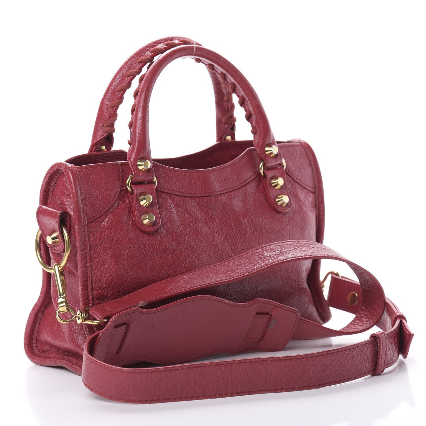Agneau Classic Gold Hardware Mini City Rouge Sapphire