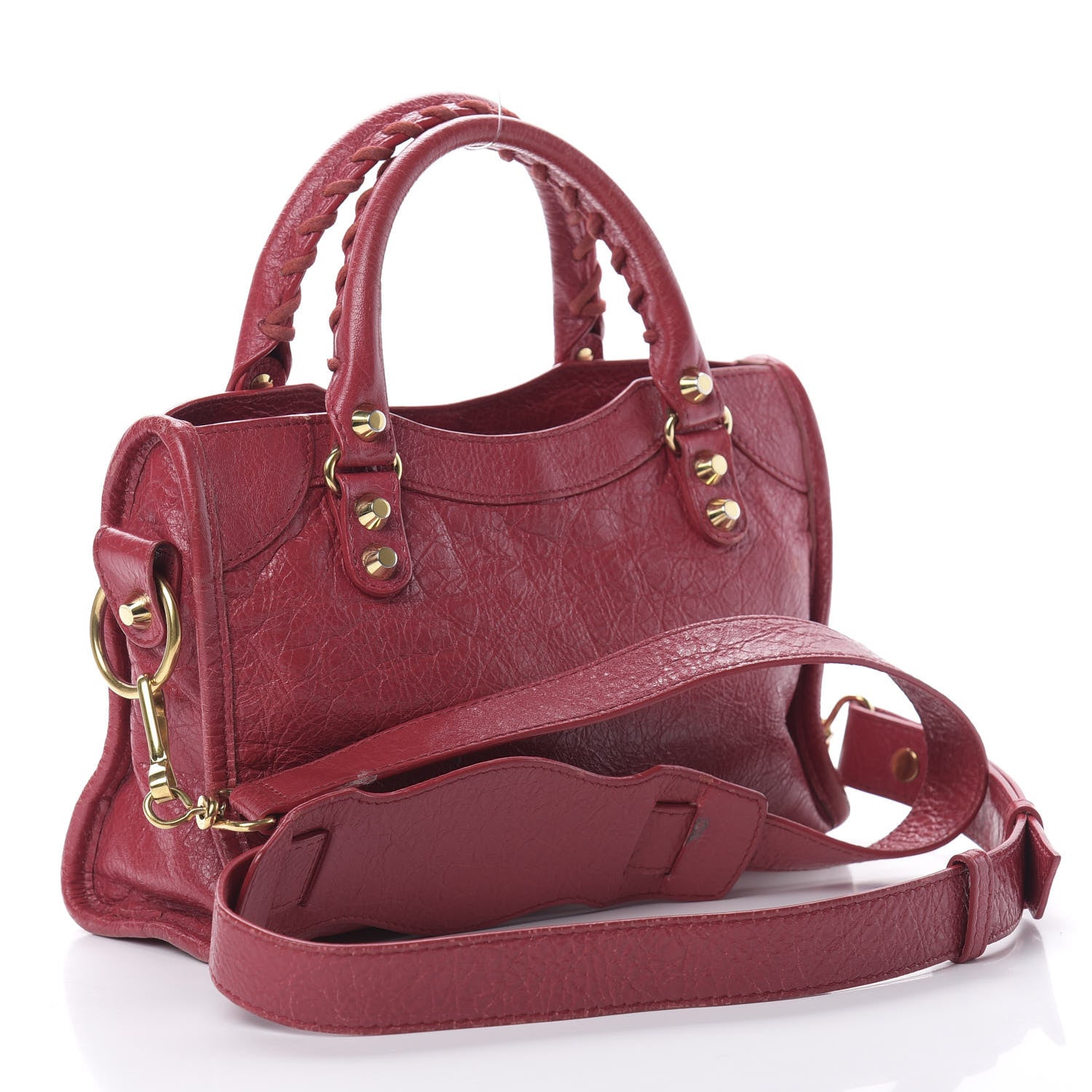 Balenciaga Agneau Classic Gold Hardware Mini City Rouge Sapphire 3 of 18