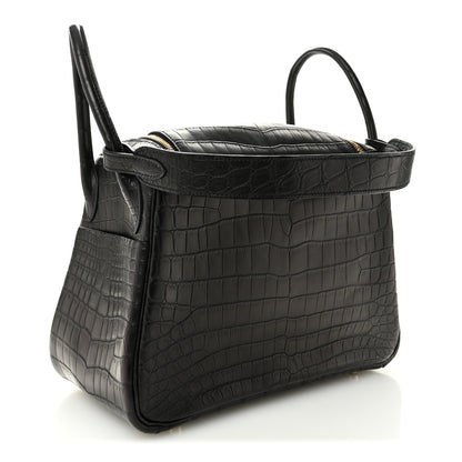 Hermes Matte Niloticus Crocodile Lindy 30 Black 3 of 10