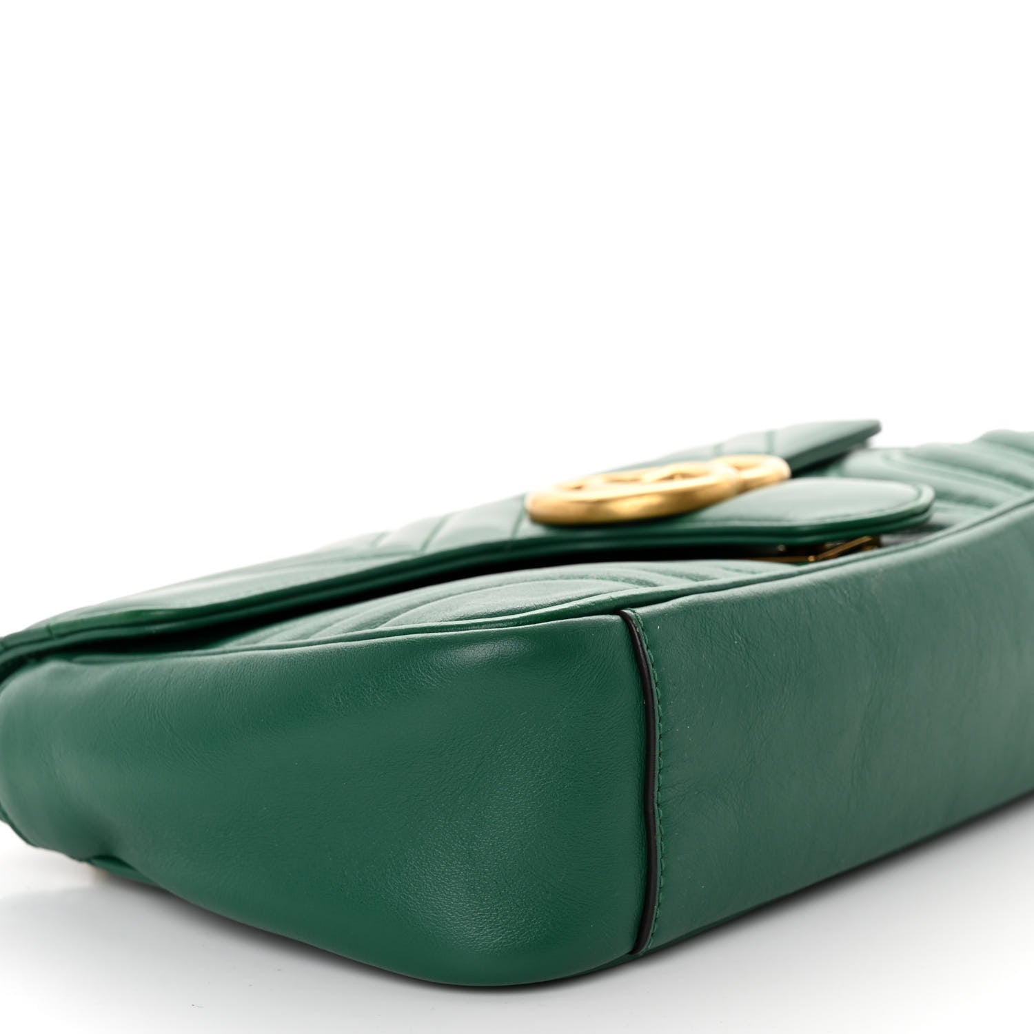 Gucci Calfskin Matelasse Small GG Marmont Shoulder Bag Emerald Green 9 of 10