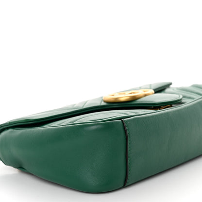 Gucci Calfskin Matelasse Small GG Marmont Shoulder Bag Emerald Green 9 of 10