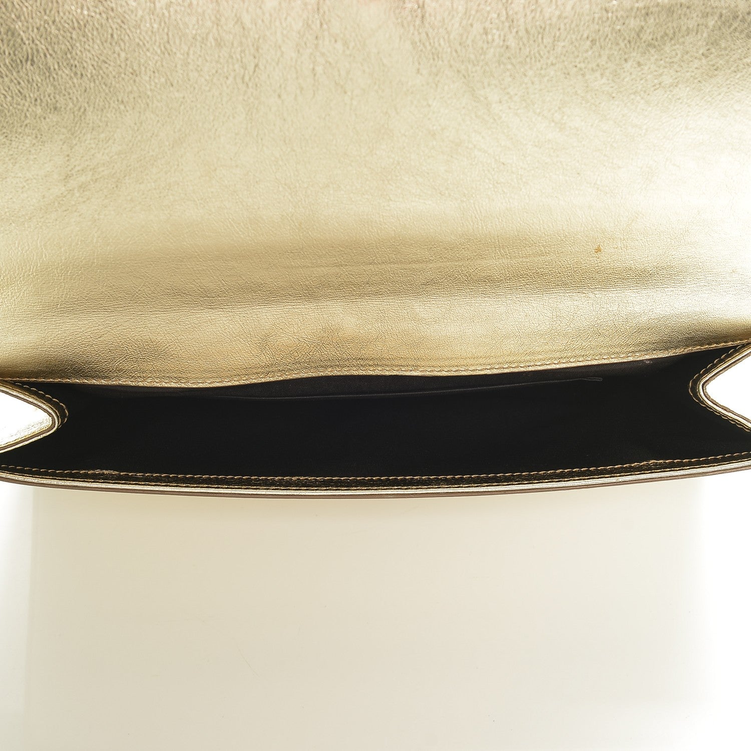 Saint Laurent Metallic Calfskin Monogram Large Belle De Jour Clutch Gold 5 of 6