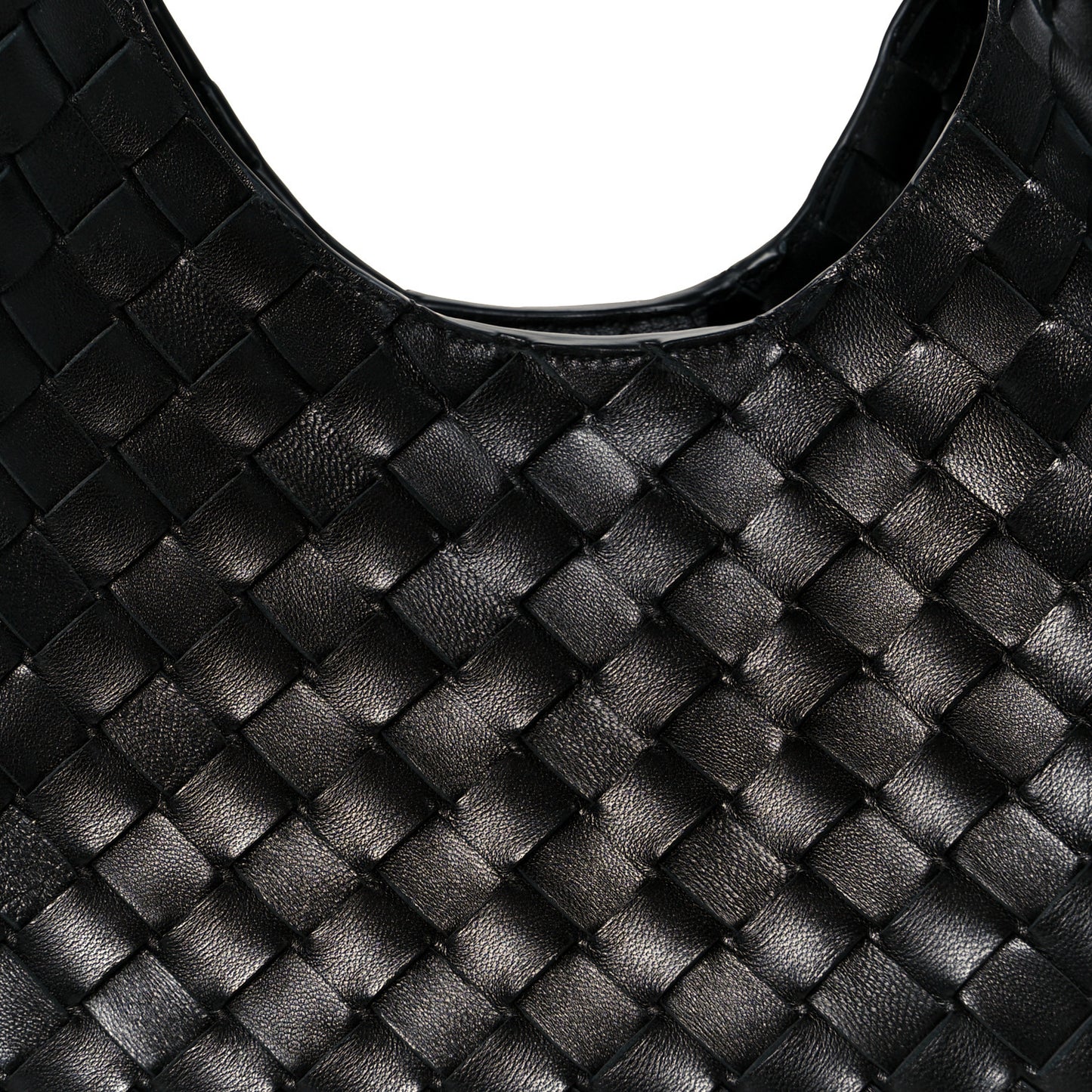 Nappa Intrecciato Small Campana Shoulder Bag Black