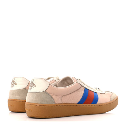 Gucci Calfskin Suede Web Womens G74 Sneakers 37.5 Oatmeal Soft Rose 4 of 9