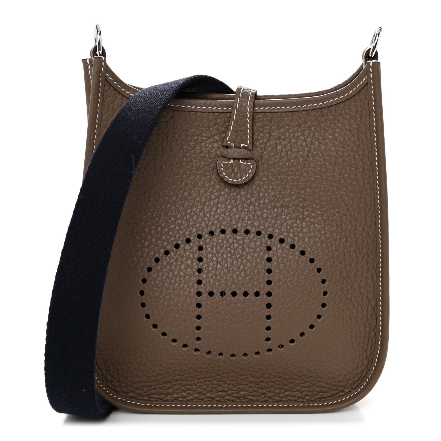 Hermes Taurillon Clemence Amazone Evelyne TPM Etoupe Bleu Indigo 1 of 10