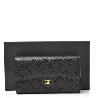 Chanel Caviar Quilted Large Flap Wallet Black 10 of 10