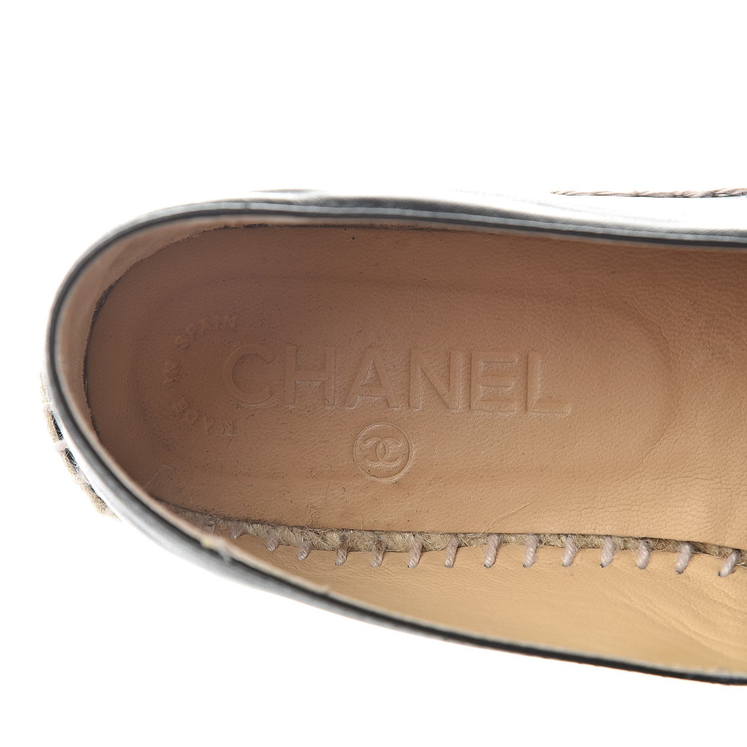 Chanel Lambskin CC Espadrilles 37 Black 9 of 12