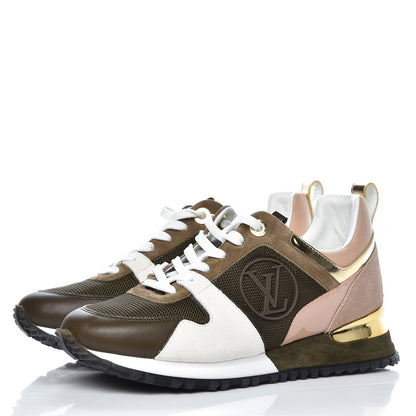 Louis Vuitton Suede Calfskin Run Away Sneakers 36 Kaki 3 of 11