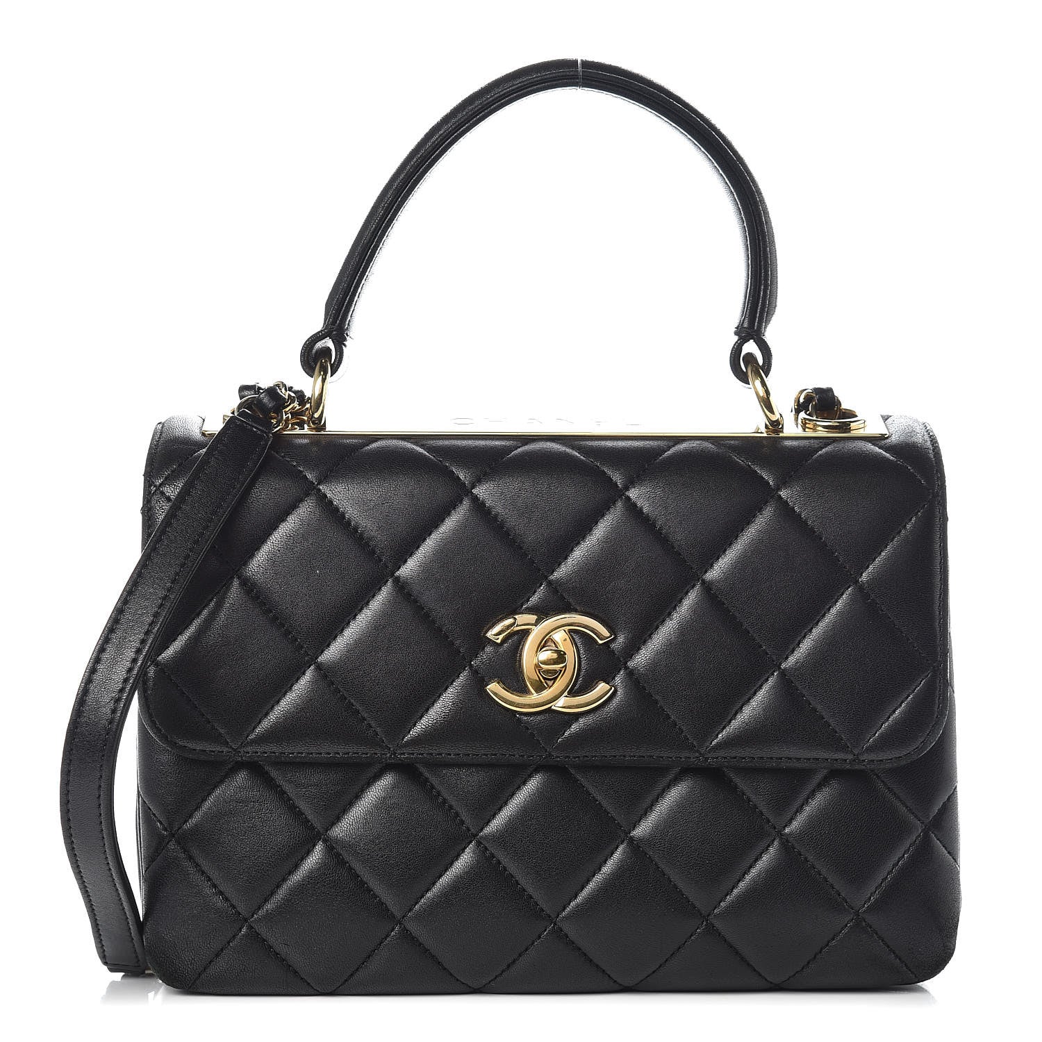 Chanel Lambskin Quilted Small Trendy CC Dual Handle Flap Bag Black 1 of 17