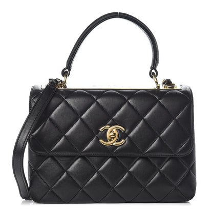 Chanel Lambskin Quilted Small Trendy CC Dual Handle Flap Bag Black 1 of 17