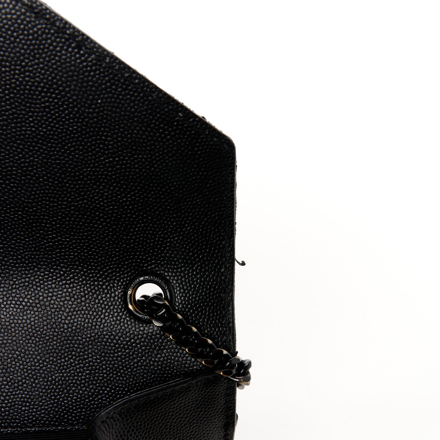 Grain De Poudre Textured Mixed Matelasse Triquilt Small Monogram Monochrome Satchel Black