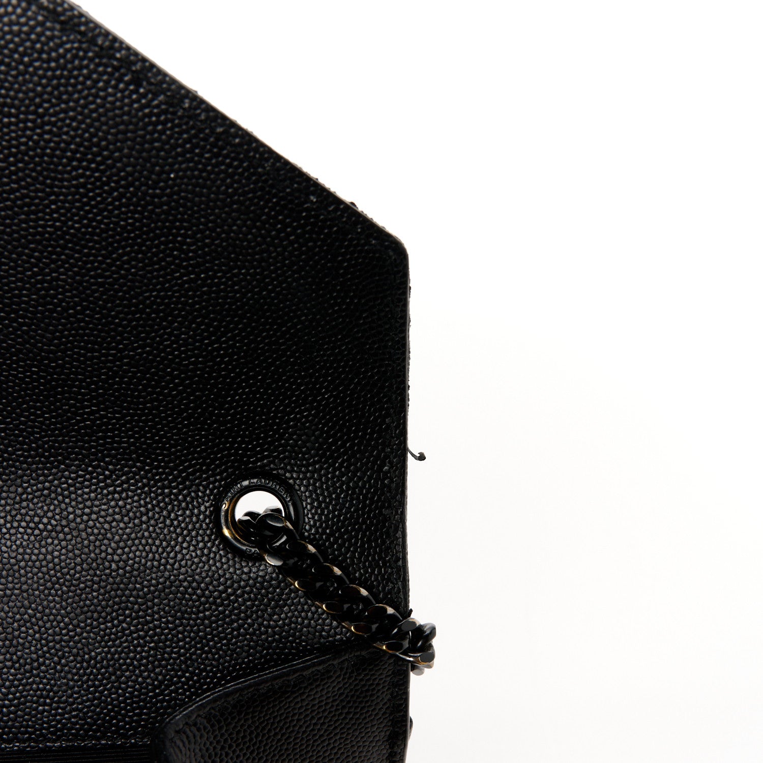 Saint Laurent Grain De Poudre Textured Mixed Matelasse Triquilt Small Monogram Monochrome Satchel Black 13 of 14