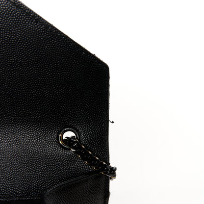 Saint Laurent Grain De Poudre Textured Mixed Matelasse Triquilt Small Monogram Monochrome Satchel Black 13 of 14