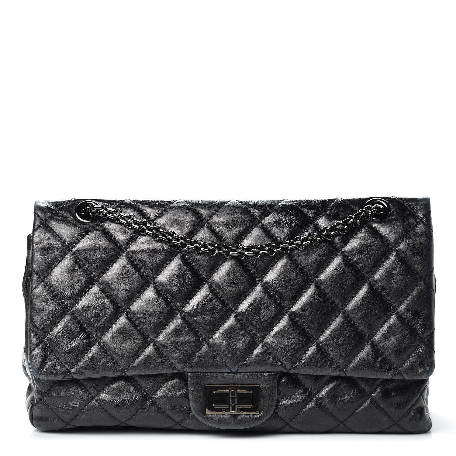 Chanel Metallic Aged Calfskin Quilted 2.55 Reissue 227 Flap So Black 1 of 24