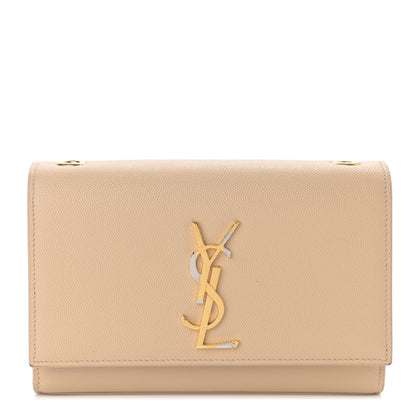 Saint Laurent Grain De Poudre Small Monogram Kate Satchel Nude Powder 1 of 11