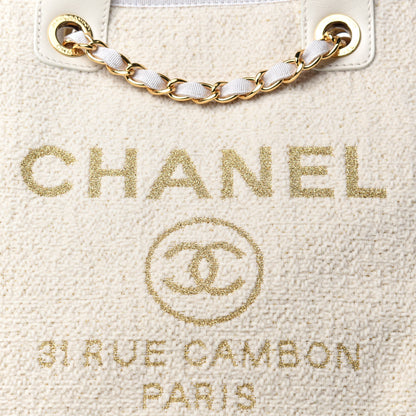 Chanel Lurex Boucle Medium Deauville Tote White 10 of 10