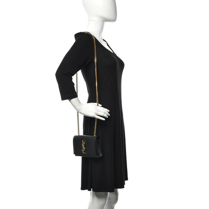 Saint Laurent Grain De Poudre Small Monogram Kate Satchel Black 2 of 11