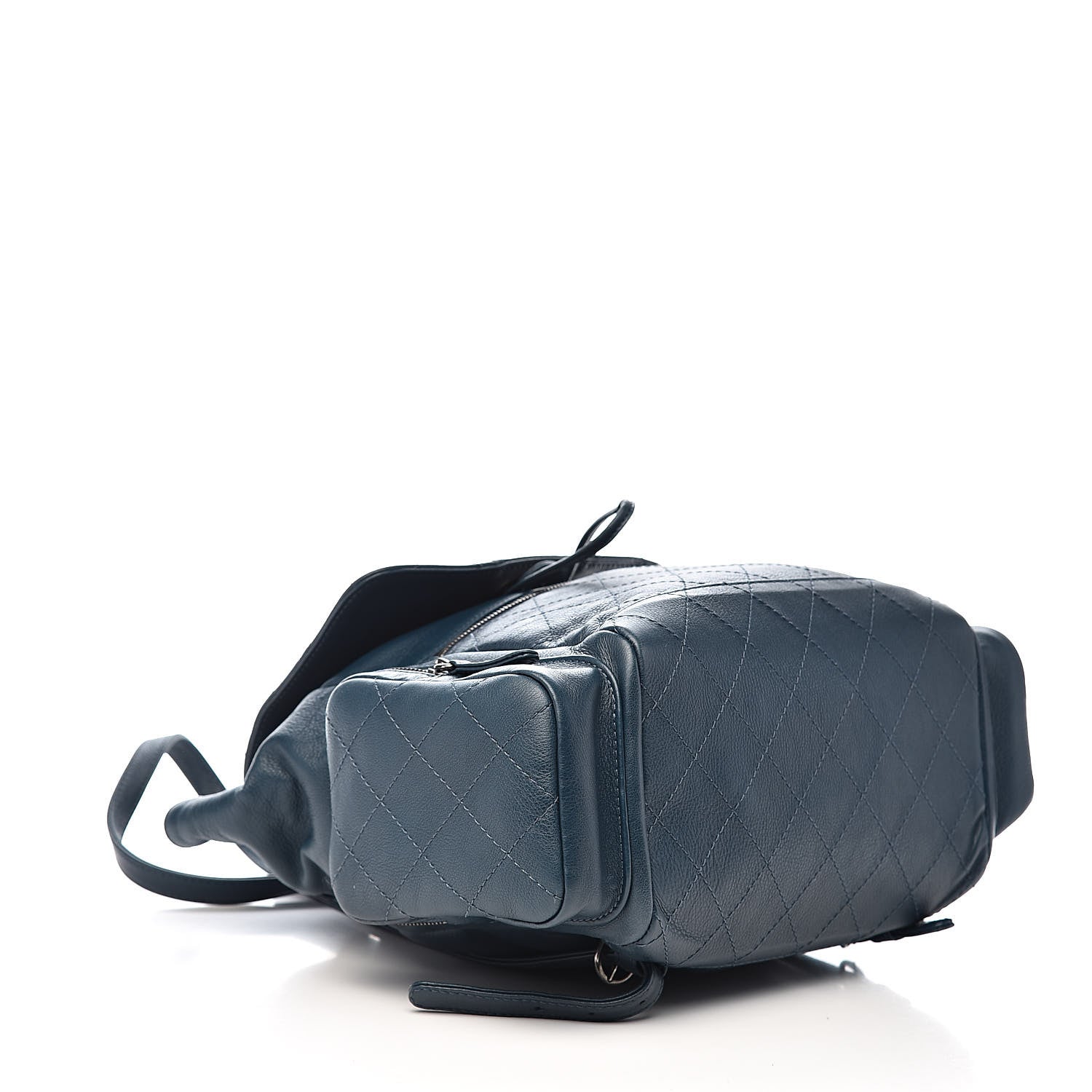 Chanel Grained Calfskin Stitched Pocket Backpack Dark Blue 4 of 12
