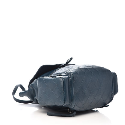 Chanel Grained Calfskin Stitched Pocket Backpack Dark Blue 4 of 12