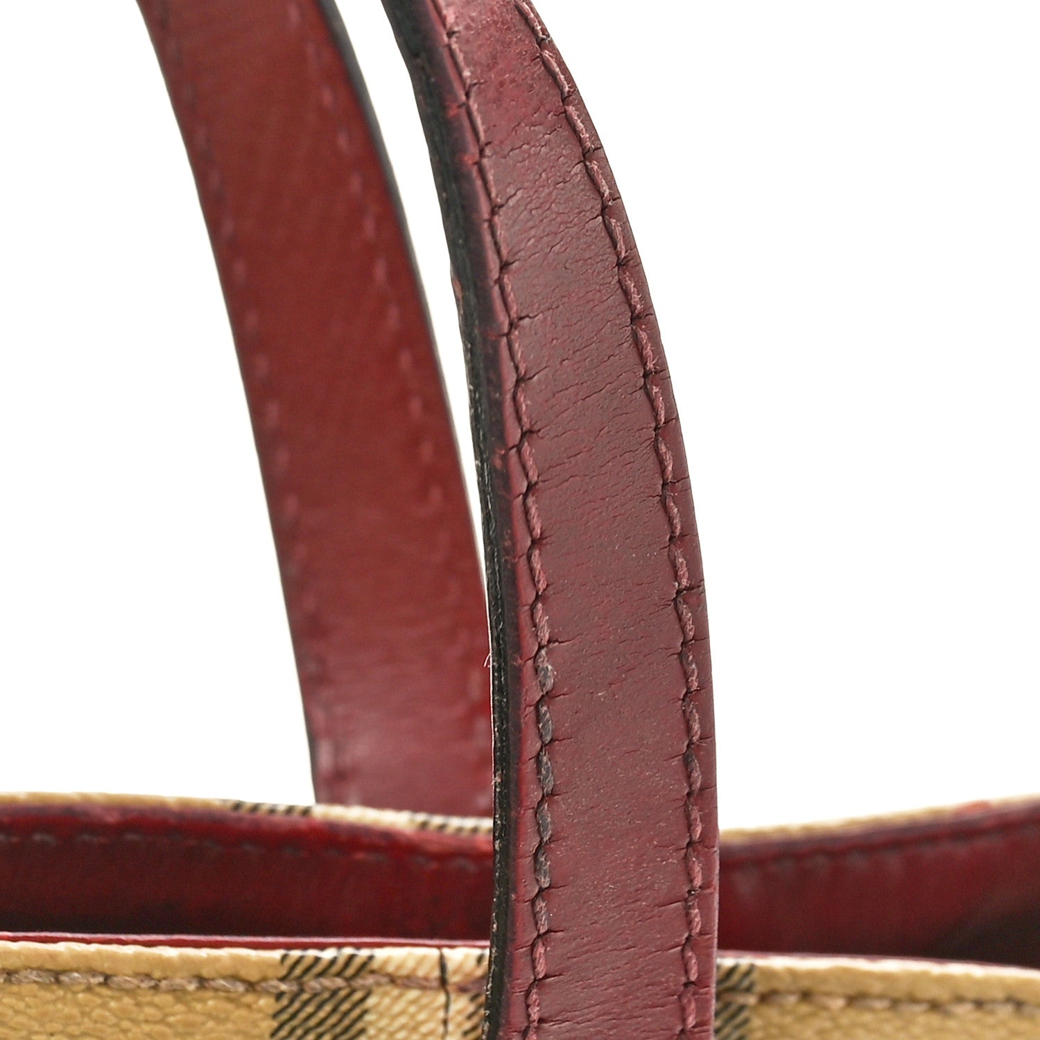 Burberry Haymarket Check Small Tote Red 14 of 20