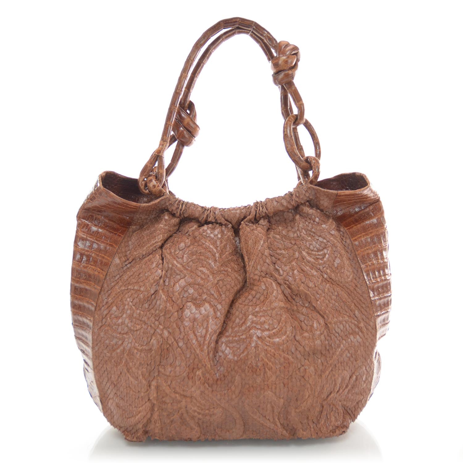Nancy Gonzalez Crocodile Python Embossed Shoulder Bag 1 of 6