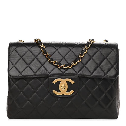 Chanel Lambskin Quilted XL Jumbo Single Flap Black 2 of 33