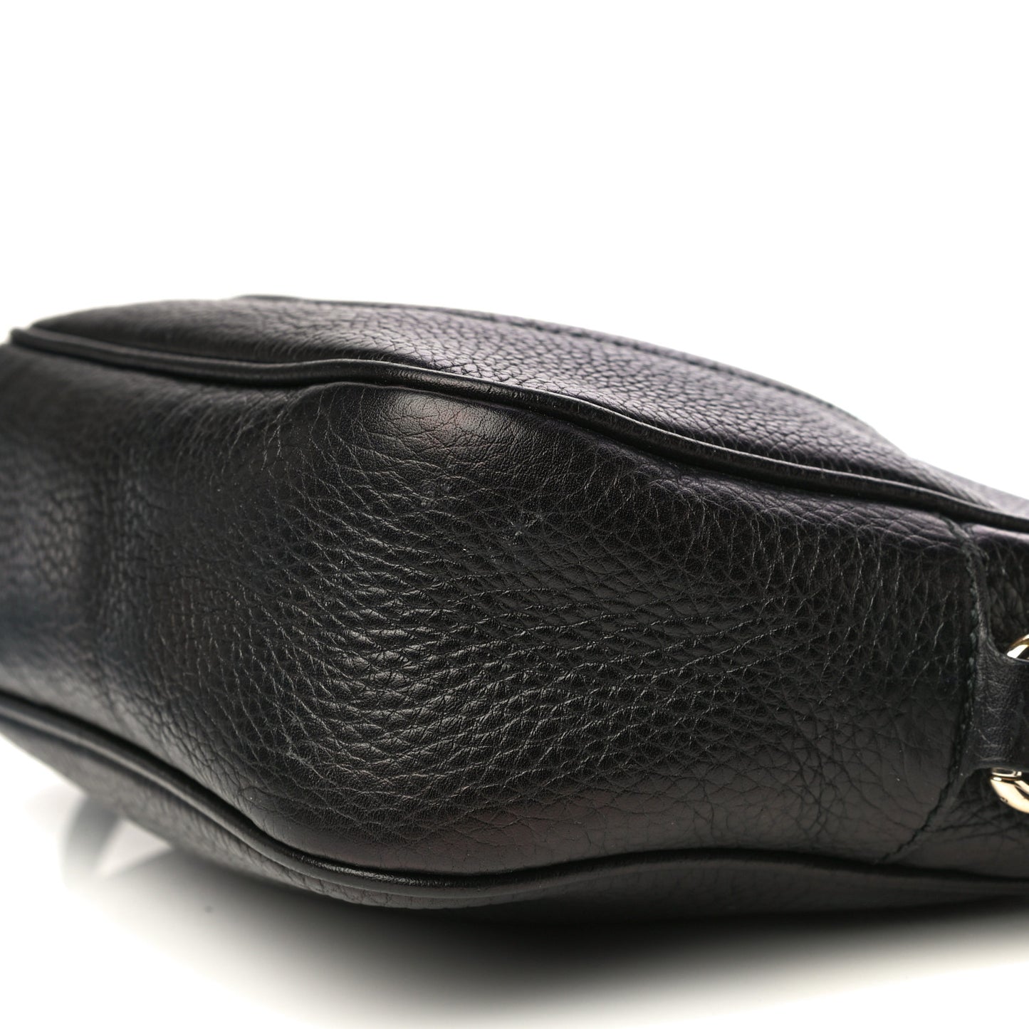 Pebbled Calfskin Small Soho Disco Bag Black