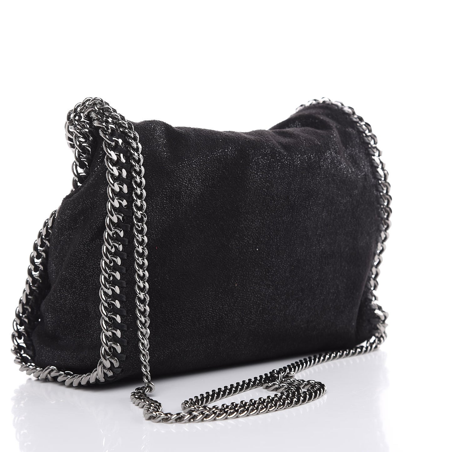 Shaggy Deer Mini Falabella Fold Over Tote Black