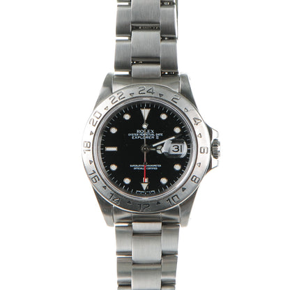 Rolex Stainless Steel 40mm Oyster Perpetual Date Explorer II Watch Black 16570 1 of 10
