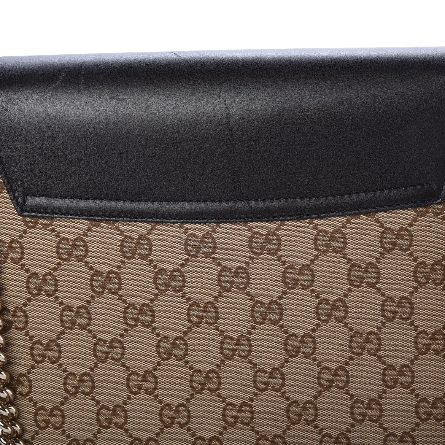 Gucci Monogram Margaux Calfskin Large Emily Chain Shoulder Bag Beige Ebony Cocoa 14 of 14