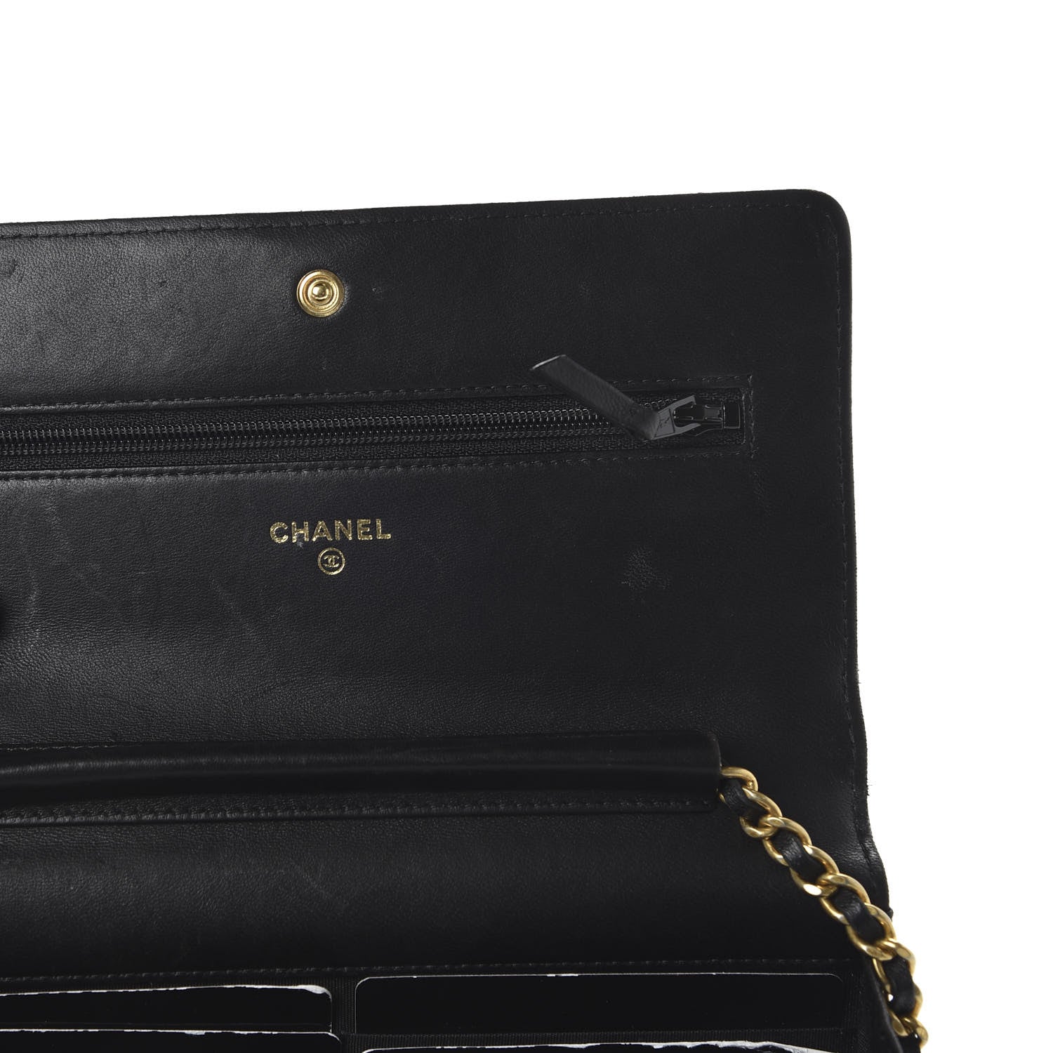 Chanel Lambskin Quilted Boy Wallet On Chain WOC Black 8 of 12