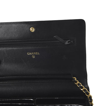 Chanel Lambskin Quilted Boy Wallet On Chain WOC Black 8 of 12