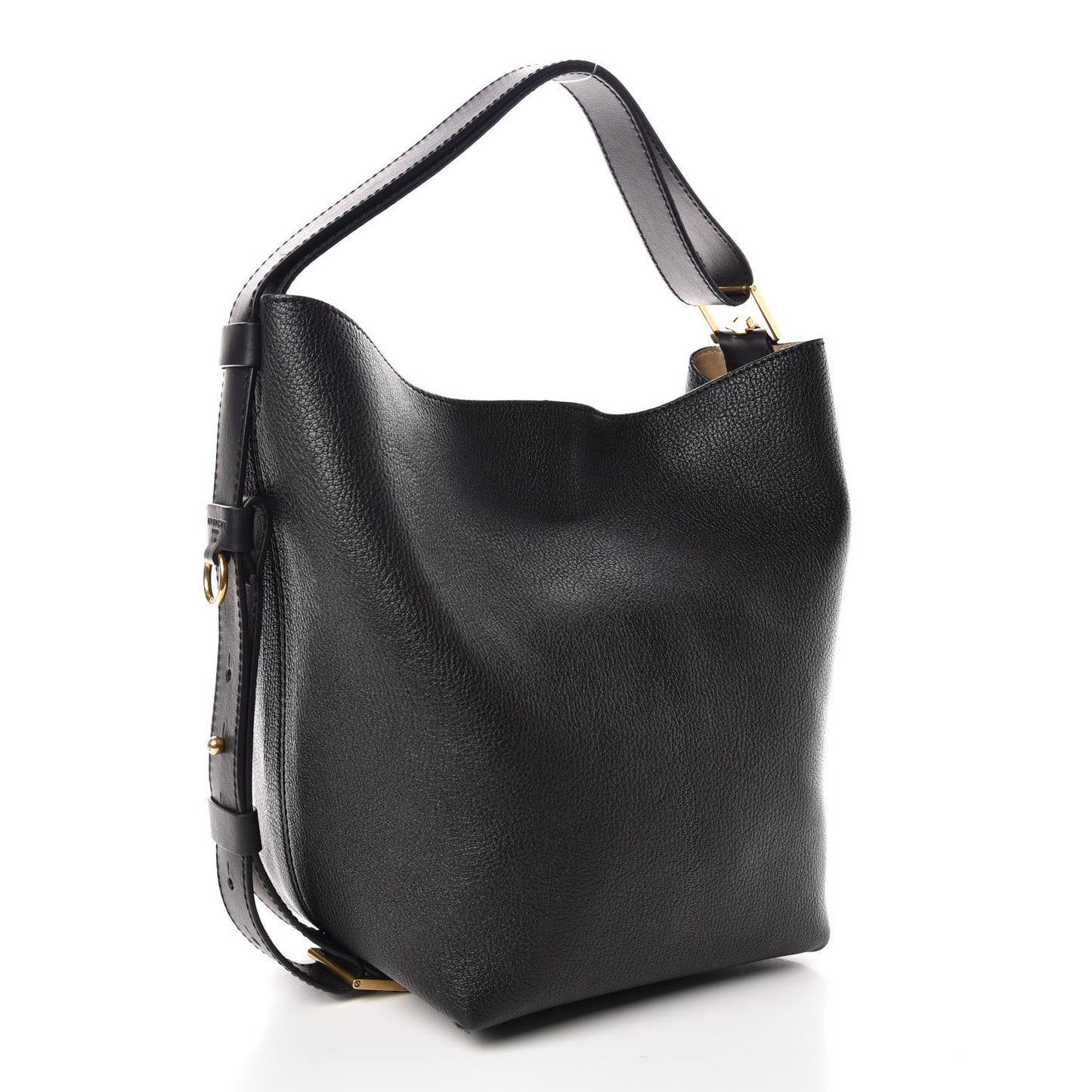 Grained Calfskin GV Bucket Bag Black