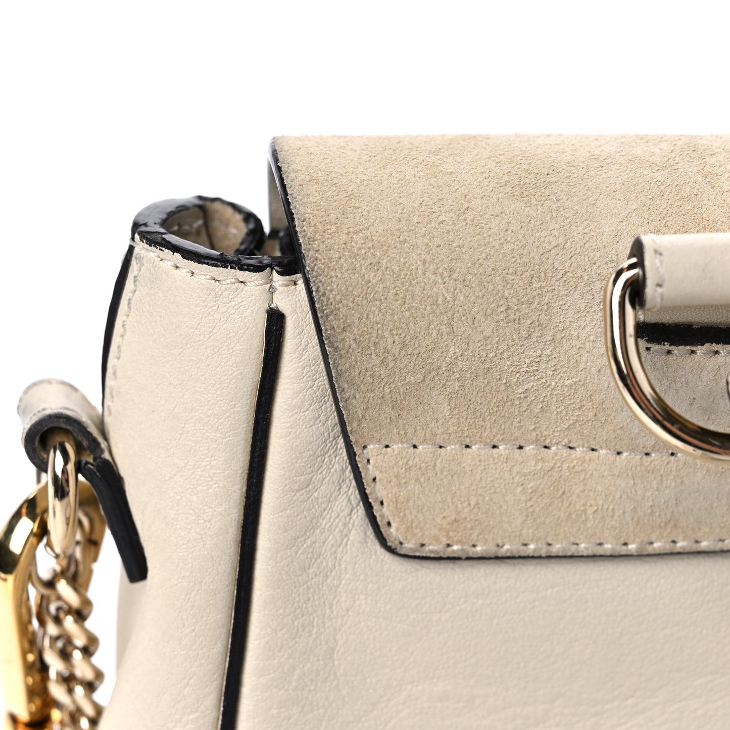 Suede Calfskin Mini Faye Backpack Off White