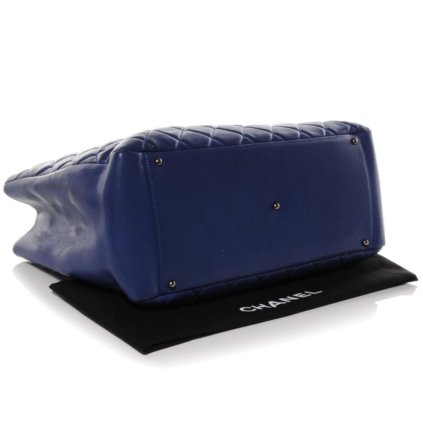 Glazed Caviar XL Grand Shopping Tote GST Royal Blue