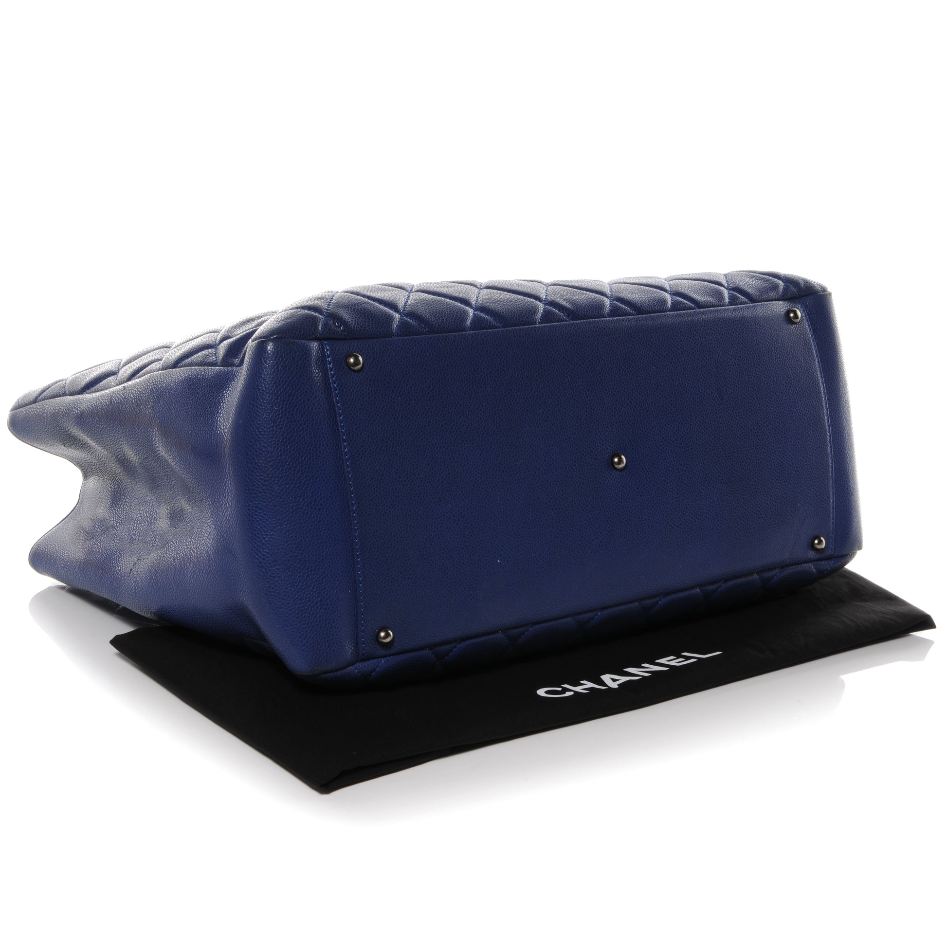 Chanel Glazed Caviar XL Grand Shopping Tote GST Royal Blue 4 of 8