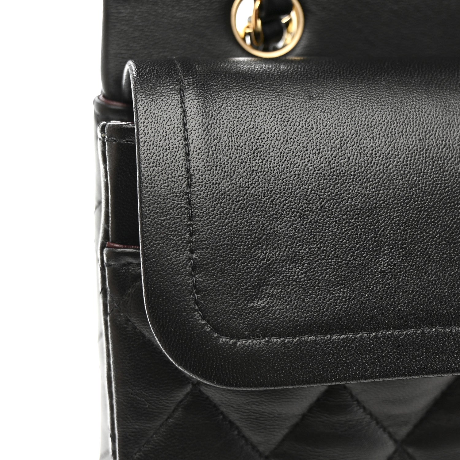 Chanel Lambskin Quilted Medium Double Flap Black 13 of 14