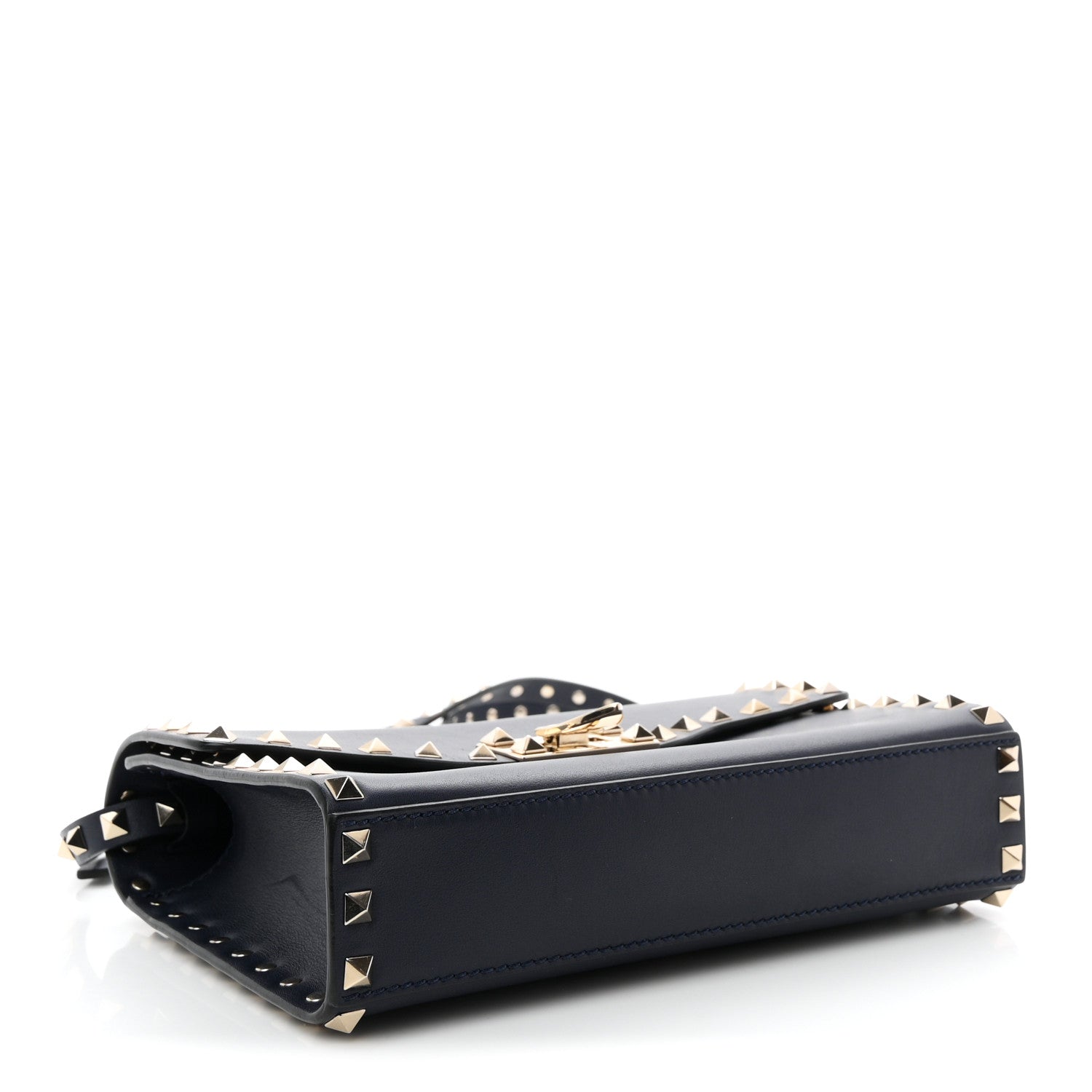 Valentino Garavani Vitello Medium Rockstud Flip Lock Crossbody Bag Marine 4 of 9